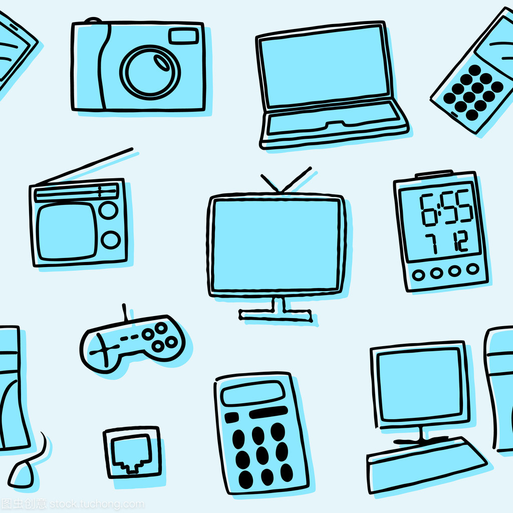 無縫連接，盡顯格調 藍色系家用電子產品與矢量美學